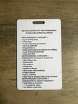 Cold Weather injury info card plastic