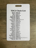 Chain list info card plastic