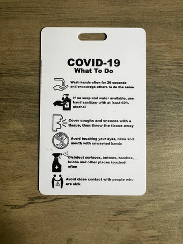 Covid 19 info card plastic