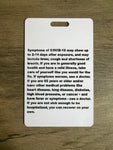 Covid 19 info card plastic